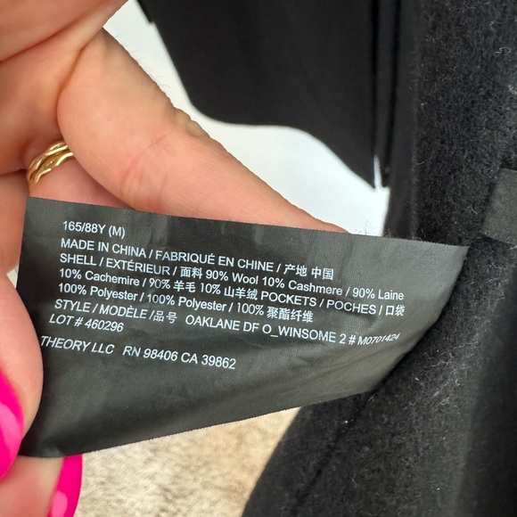 Theory Black Wrap Coat with Belt - Picture 4 of 4